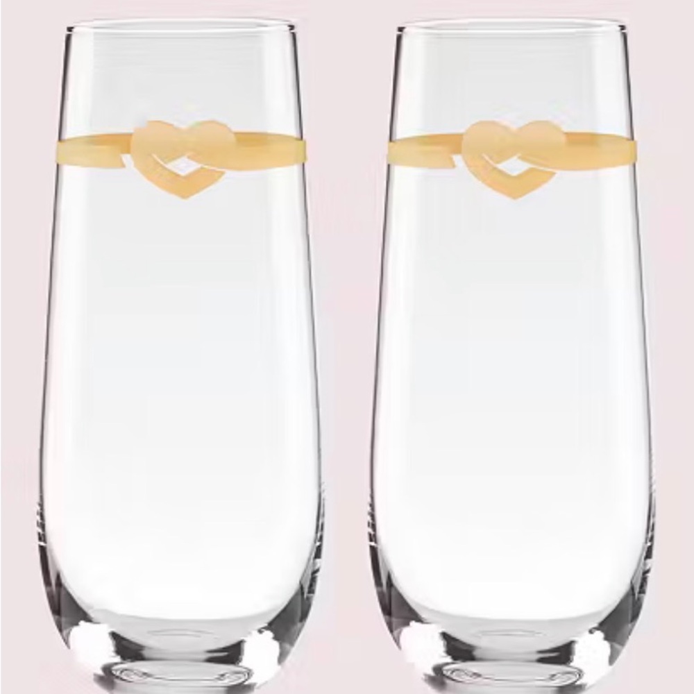 NEW IN BOX Kate Spade ♠️ With Love Stemless Toasting Flute Pair